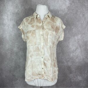 Cloth & Stone By Anthropologie Tasha Tie Dye Short Sleeve Top In Neutral Size XS